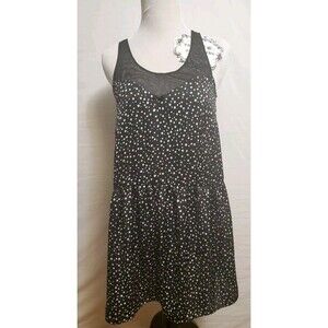 Urban Outfitters Kimchi Blue Sleeveless Sheer Back Black White Polka Dot Dress S